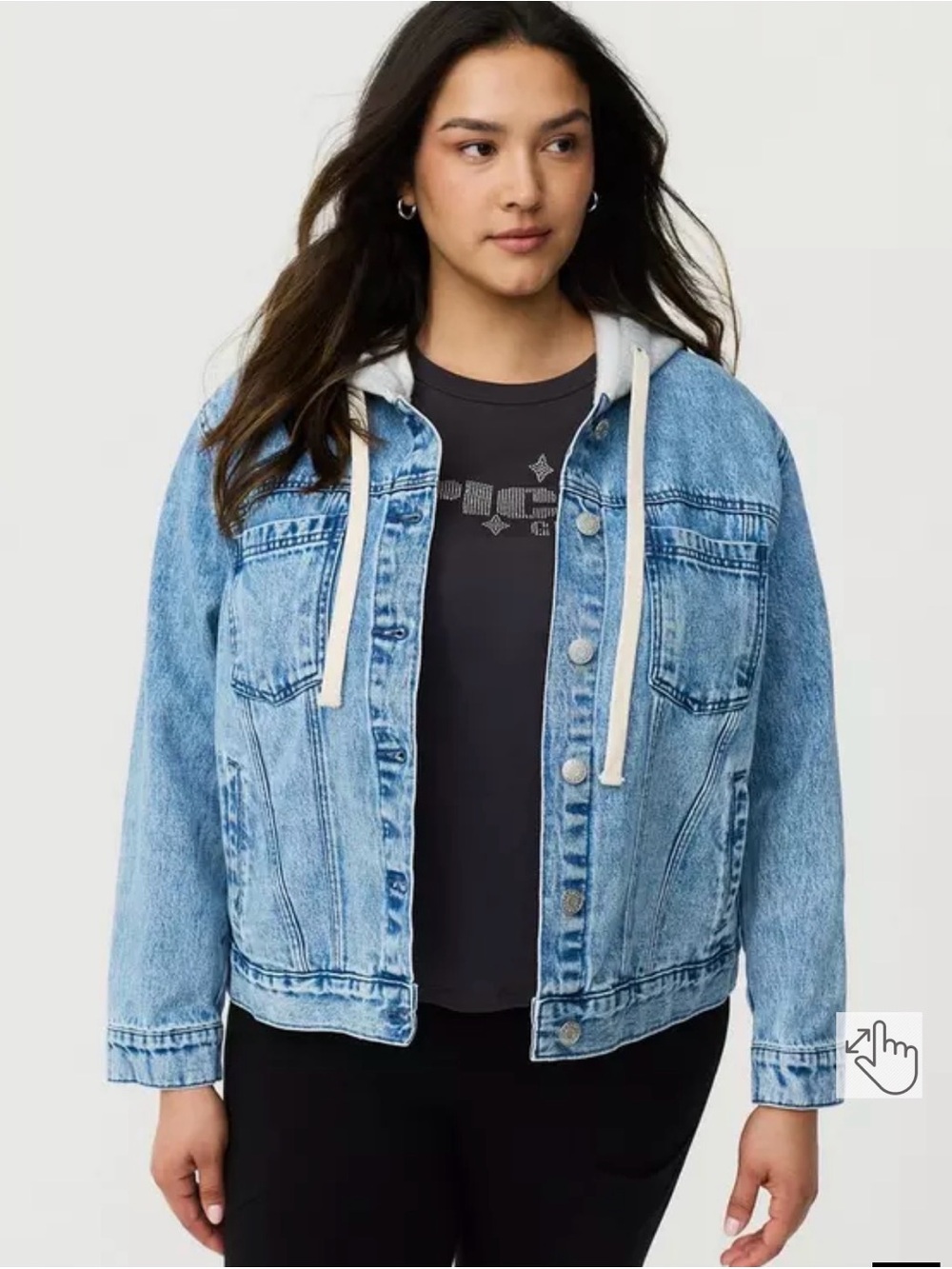 torrid Light Blue Denim Hooded Jean Jacket